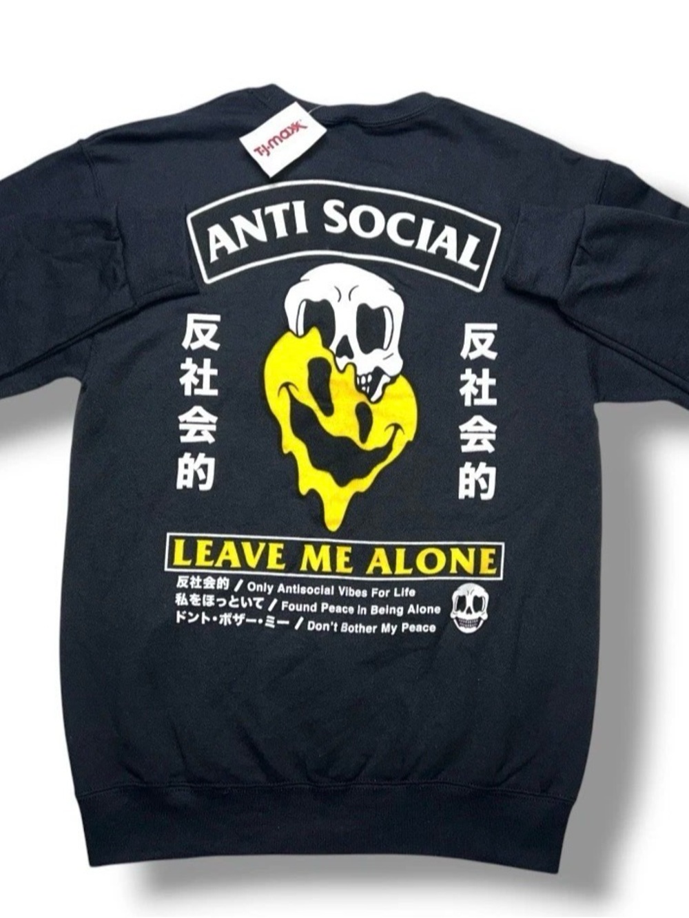 "Leave Me Alone" Graphic Black Sweatshirt